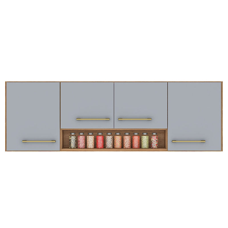 Mueble Cocina Aereo Alba 4 Puertas Café/Gris