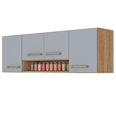 Mueble Cocina Aereo Alba 4 Puertas Café/Gris