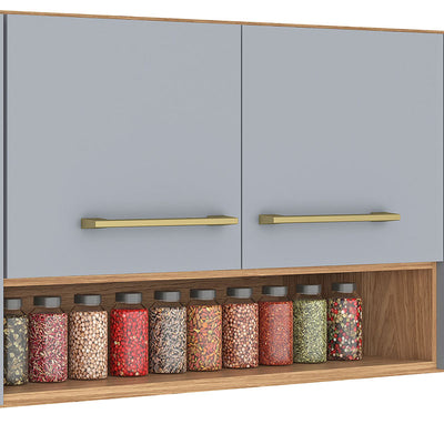 Mueble Cocina Aereo Alba 4 Puertas Café/Gris