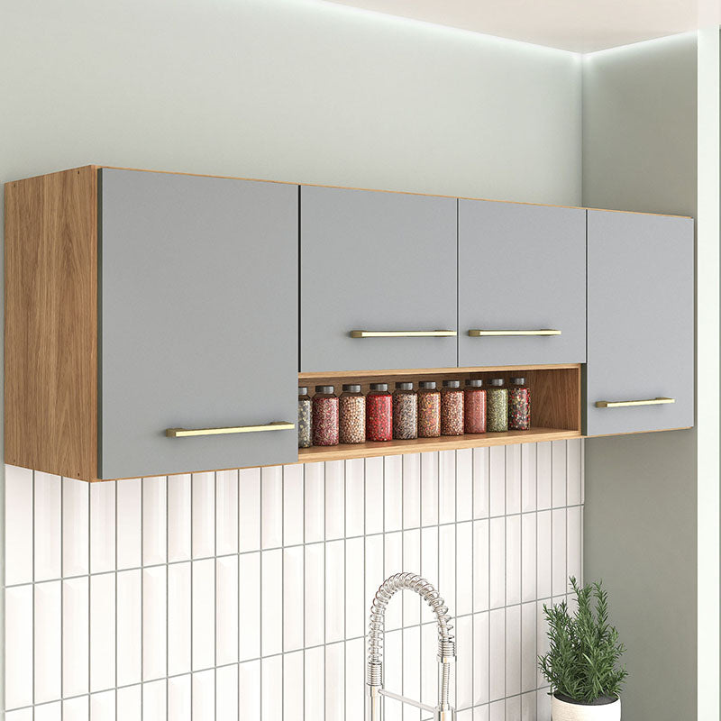 Mueble Cocina Aereo Alba 4 Puertas Café/Gris