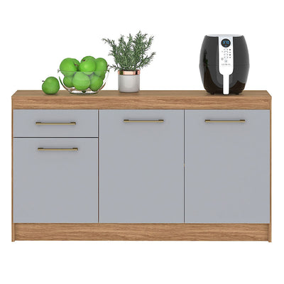Mueble Cocina Base Alba 3 Puertas 1 Cajon Café/Gris