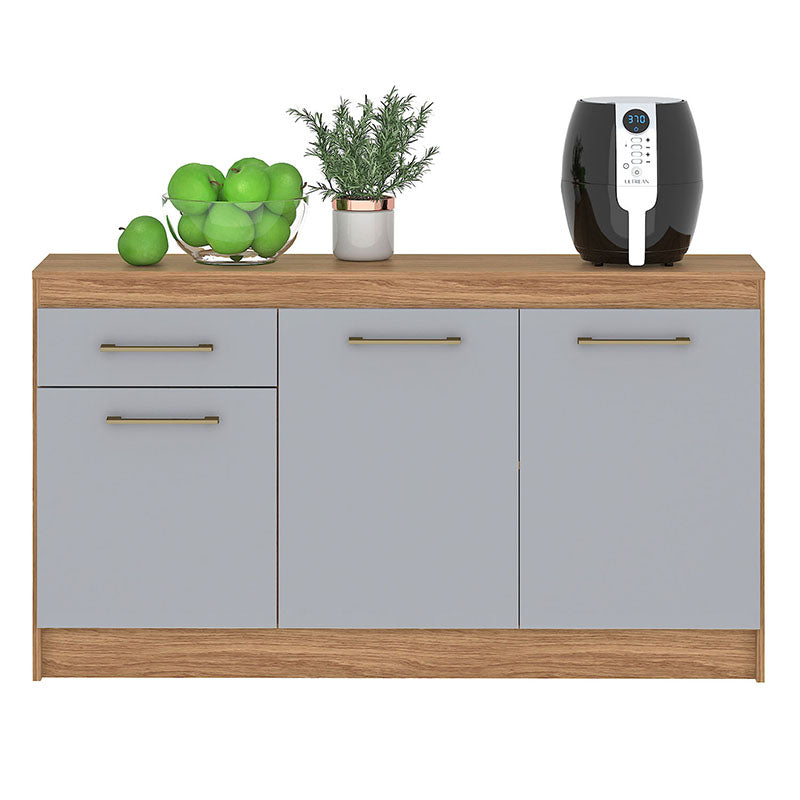 Mueble Cocina Base Alba 3 Puertas 1 Cajon Café/Gris