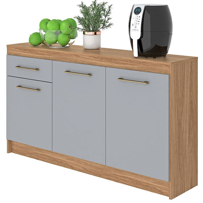 Mueble Cocina Base Alba 3 Puertas 1 Cajon Café/Gris