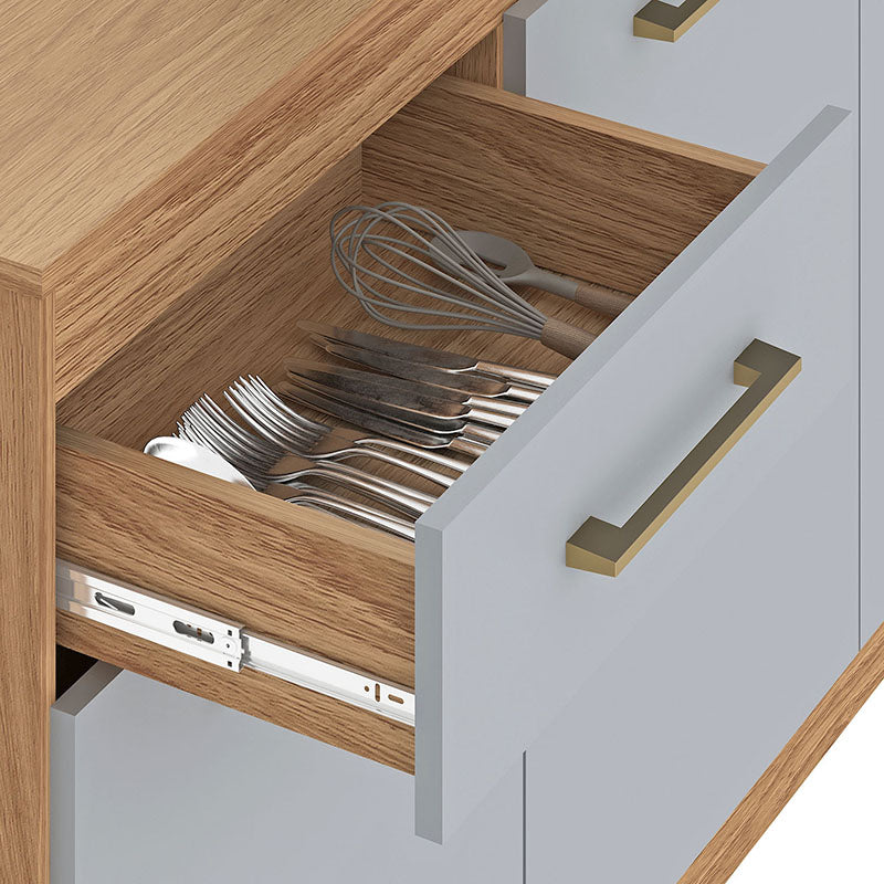 Mueble Cocina Base Alba 3 Puertas 1 Cajon Café/Gris