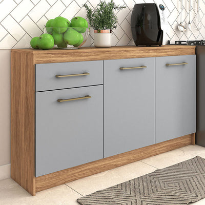 Mueble Cocina Base Alba 3 Puertas 1 Cajon Café/Gris