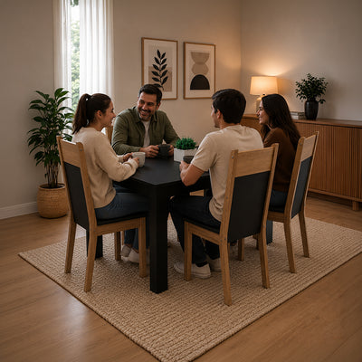 Comedor Lola Nelly 4 Sillas Negro (136x75x76 Cm)