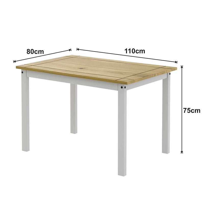 Comedor Madera Lucia Blanco 4 Sillas