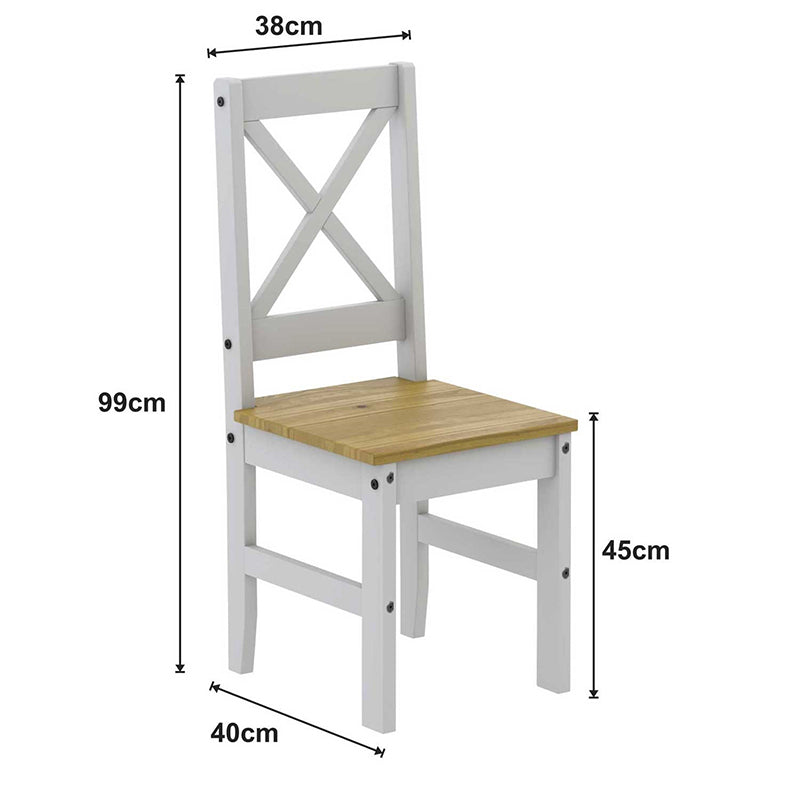 Comedor Madera Lucia Blanco 4 Sillas