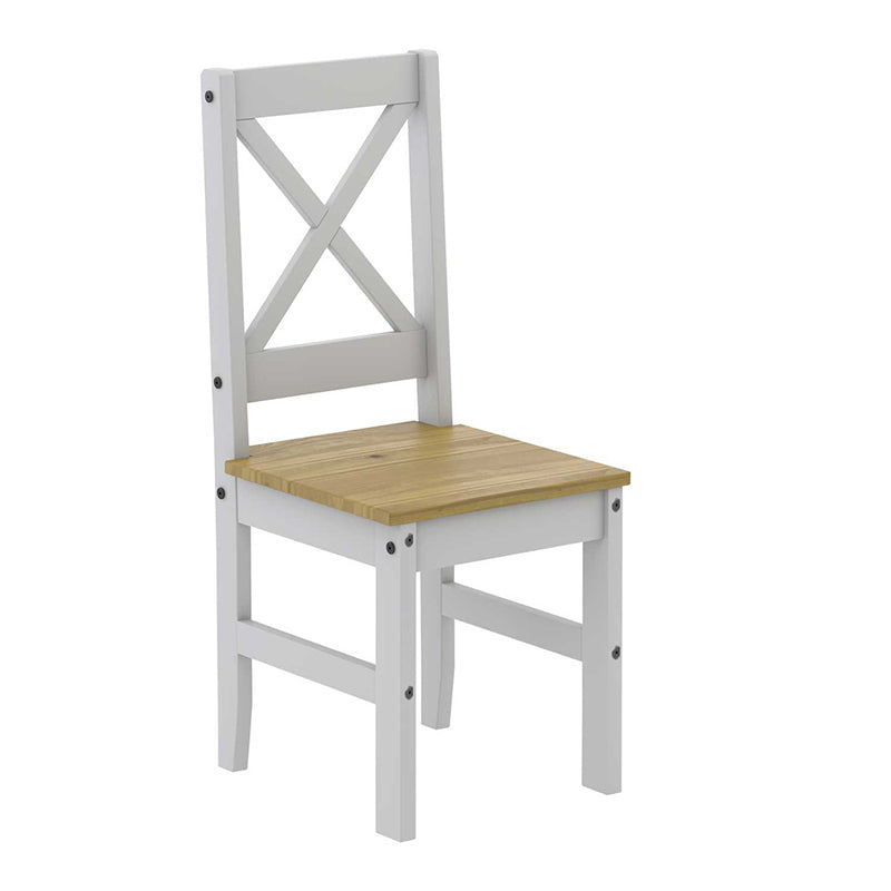 Comedor Madera Lucia Blanco 4 Sillas