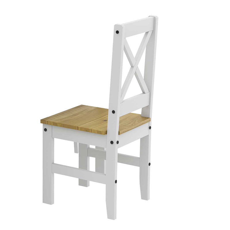 Comedor Madera Lucia Blanco 4 Sillas