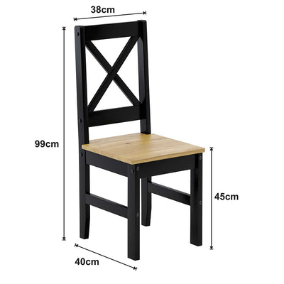 Comedor Madera Lucia Negro 4 Sillas