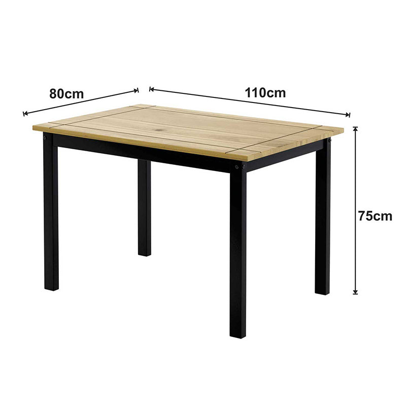 Comedor Madera Lucia Negro 4 Sillas