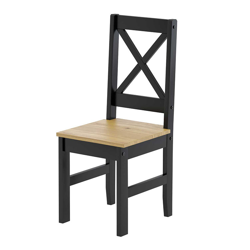 Comedor Madera Lucia Negro 4 Sillas