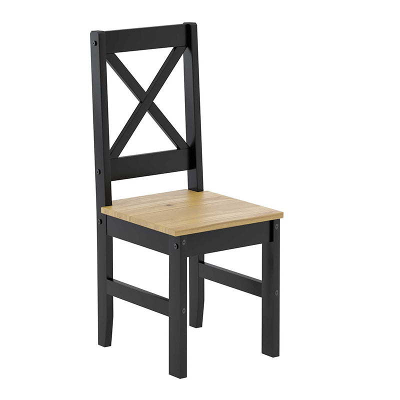 Comedor Madera Lucia Negro 4 Sillas