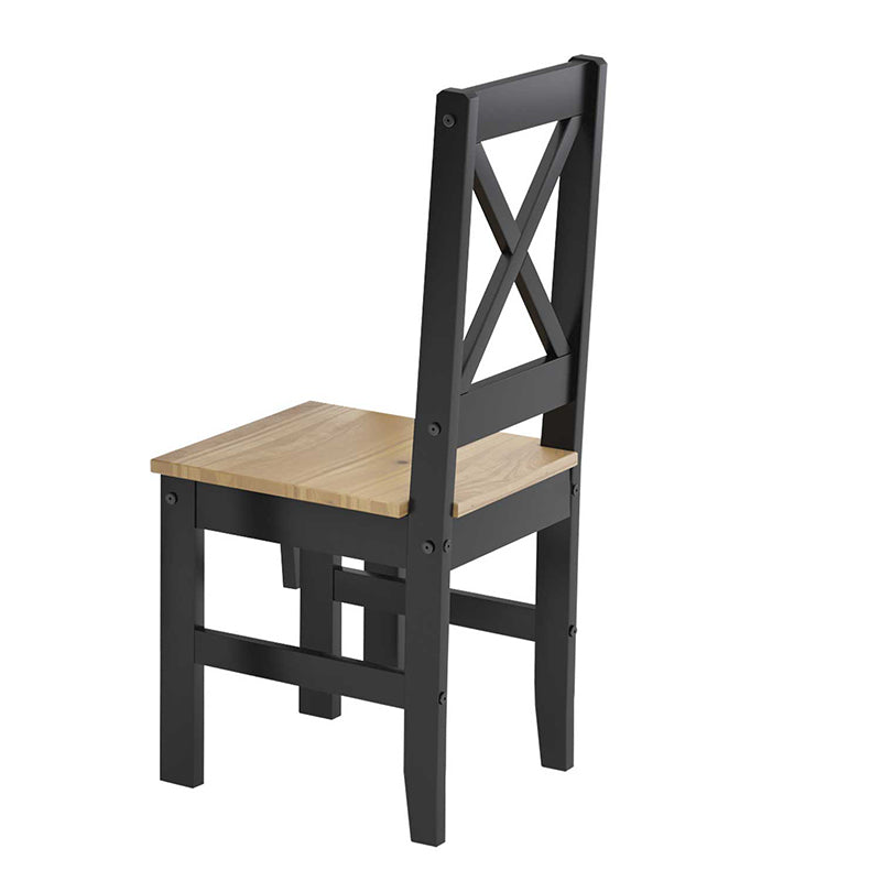 Comedor Madera Lucia Negro 4 Sillas