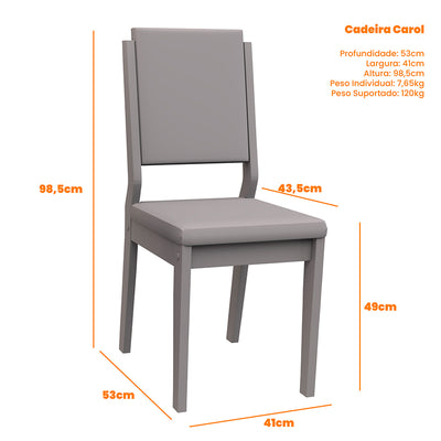 Comedor Barbi Carol Claro 4 Sillas