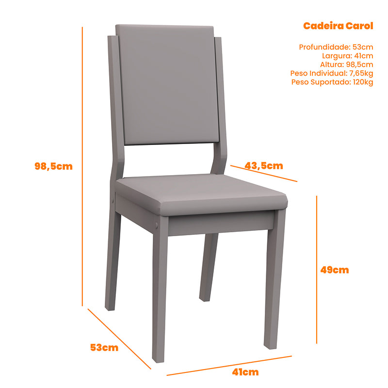Comedor Barbi Carol Claro 4 Sillas
