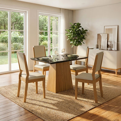 Comedor Barbi Carol Claro 4 Sillas