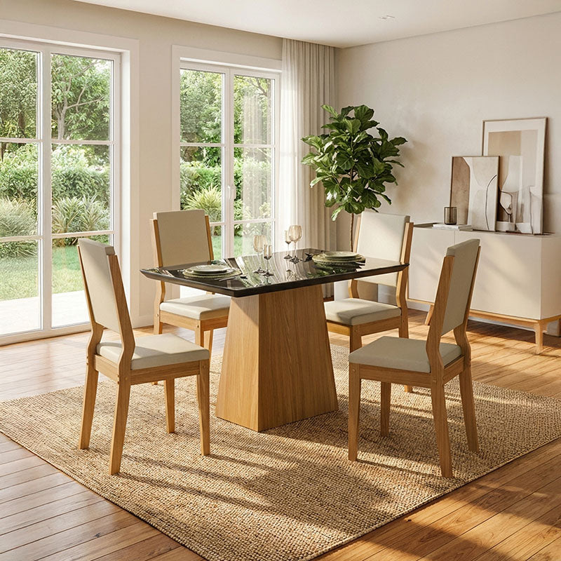 Comedor Barbi Carol Claro 4 Sillas