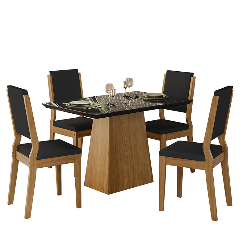 Comedor Barbi Carol Oscuro 4 Sillas