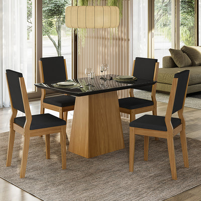 Comedor Barbi Carol Oscuro 4 Sillas