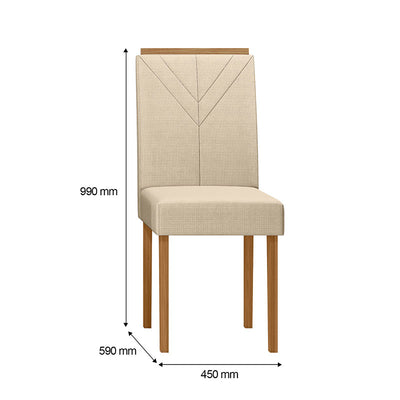 Comedor Vezna Amada Claro 4 Sillas
