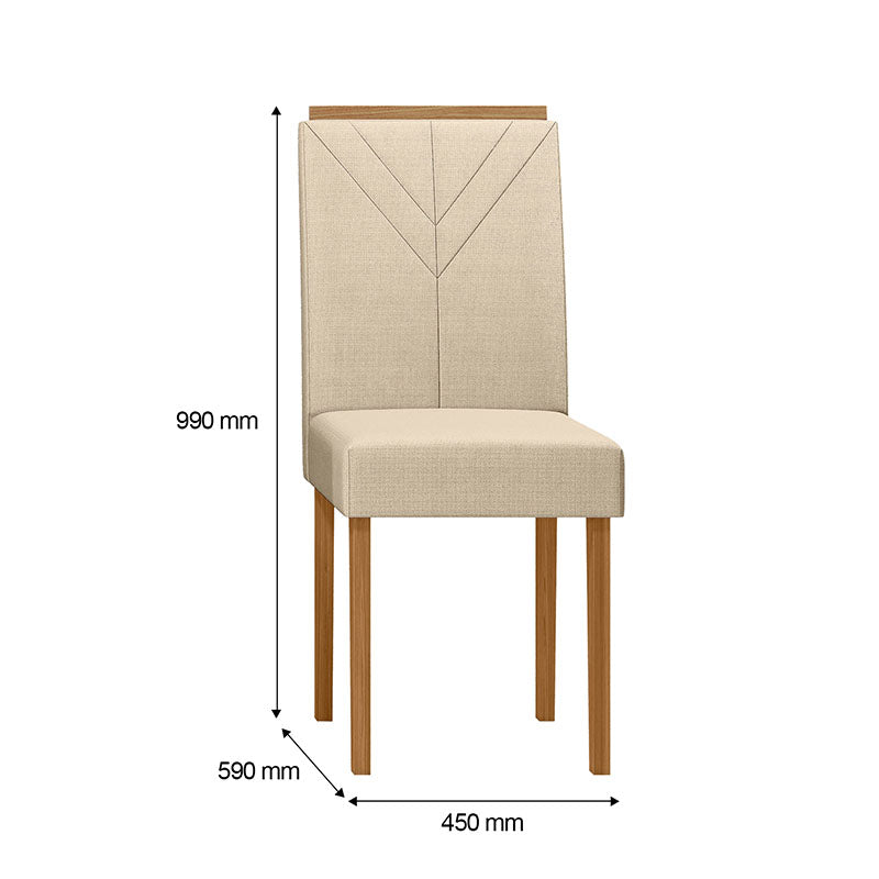 Comedor Vezna Amada Claro 4 Sillas