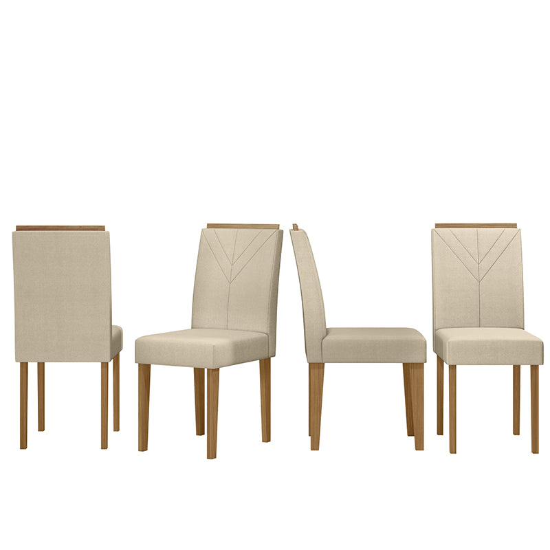 Comedor Vezna Amada Claro 4 Sillas