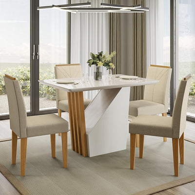 Comedor Vezna Amada Claro 4 Sillas