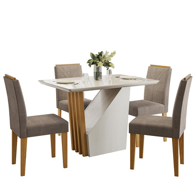 Comedor Vezna Amada Gris 4 Sillas