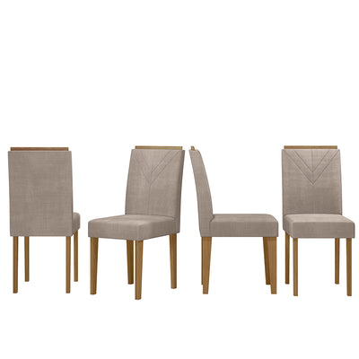 Comedor Vezna Amada Gris 4 Sillas
