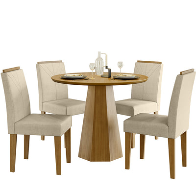 Comedor Isa Amada Claro 4 Sillas
