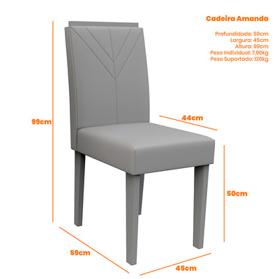Comedor Isa Amada Gris 4 Sillas