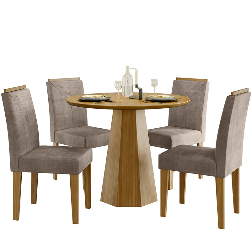 Comedor Isa Amada Gris 4 Sillas