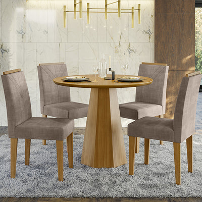 Comedor Isa Amada Gris 4 Sillas