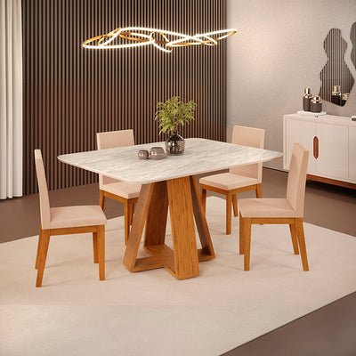 Comedor Celeste Suzy 4 Sillas
