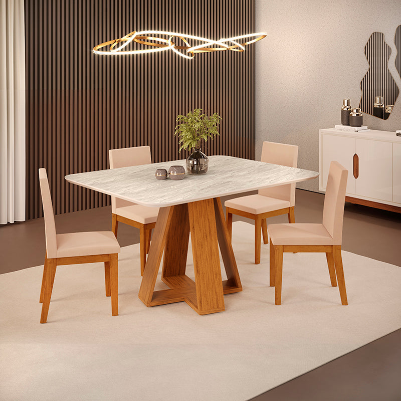 Comedor Celeste Suzy 4 Sillas