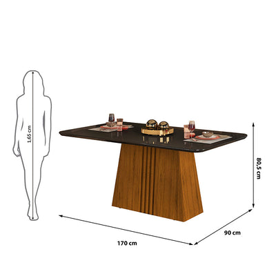 Comedor 170 Italia Julia 6 Sillas Negro