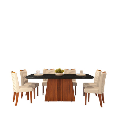 Comedor 170 Italia Julia 6 Sillas Negro