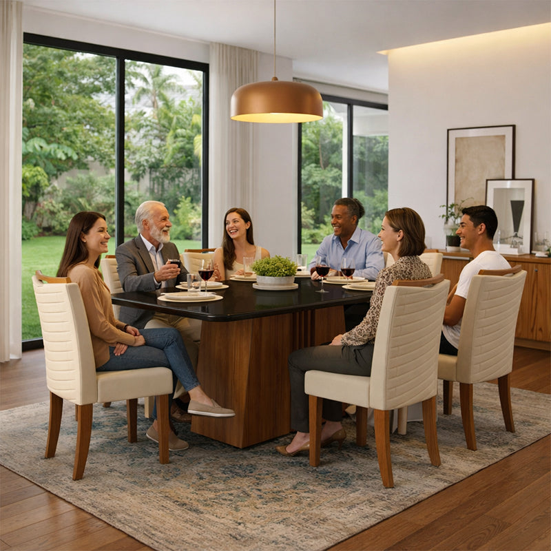 Comedor 170 Italia Julia 6 Sillas Negro
