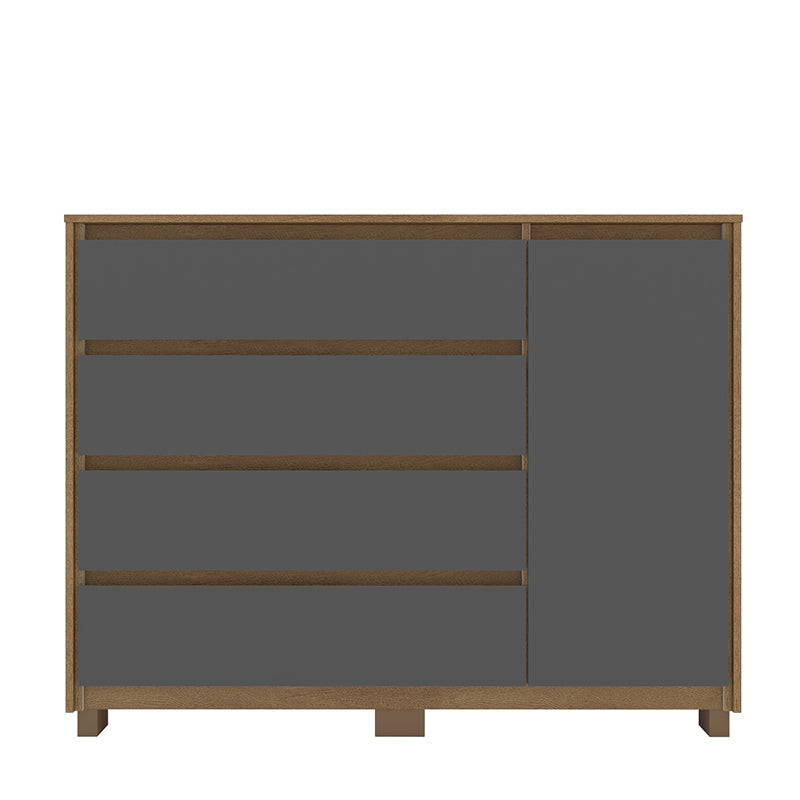 Cómoda Coimbra Gris 4 Cajones 1 Puerta