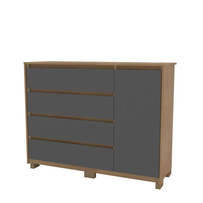 Cómoda Coimbra Gris 4 Cajones 1 Puerta