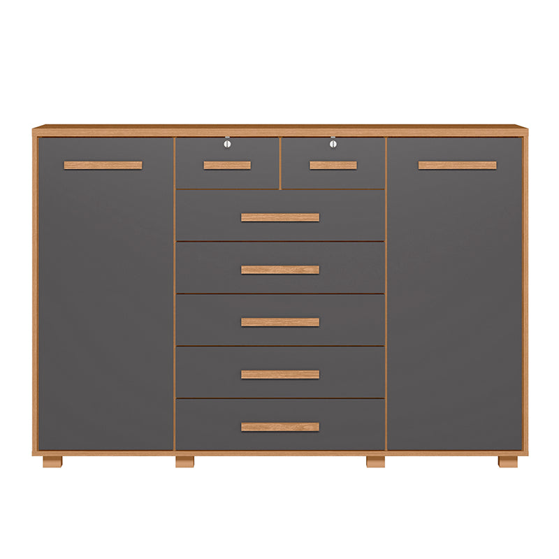 Cómoda Fontana Gris 2 Puertas + 7 Cajones