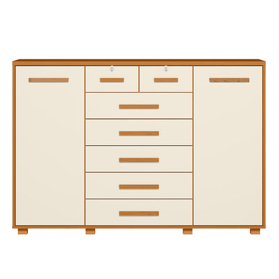 Cómoda Fontana Beige 2 Puertas 7 Cajones