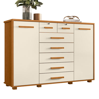 Cómoda Fontana Beige 2 Puertas 7 Cajones