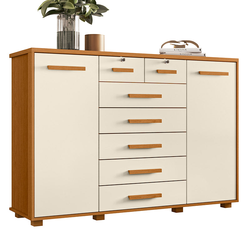 Cómoda Fontana Beige 2 Puertas 7 Cajones