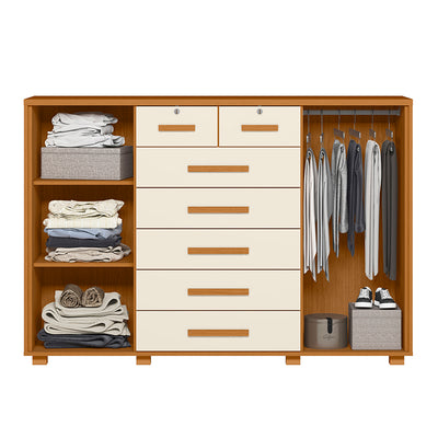 Cómoda Fontana Beige 2 Puertas 7 Cajones