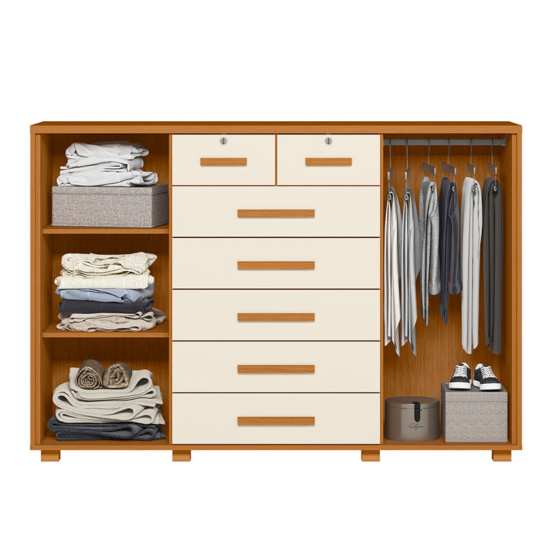 Cómoda Fontana Beige 2 Puertas 7 Cajones