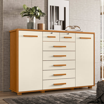 Cómoda Fontana Beige 2 Puertas 7 Cajones