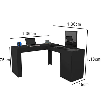 Tocador Star Negro 1 Puerta